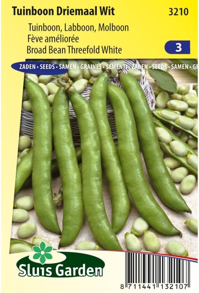 Sluis Garden - Tuinboon Driemaal Wit - 90 gram - 3210
