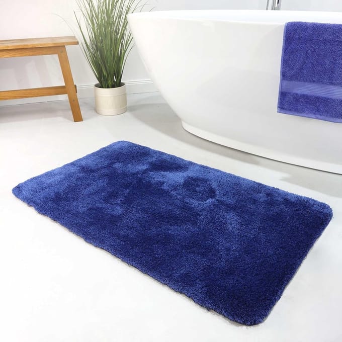 Zachte Antislip Badmat 80 x 150 cm - Donkerblauw