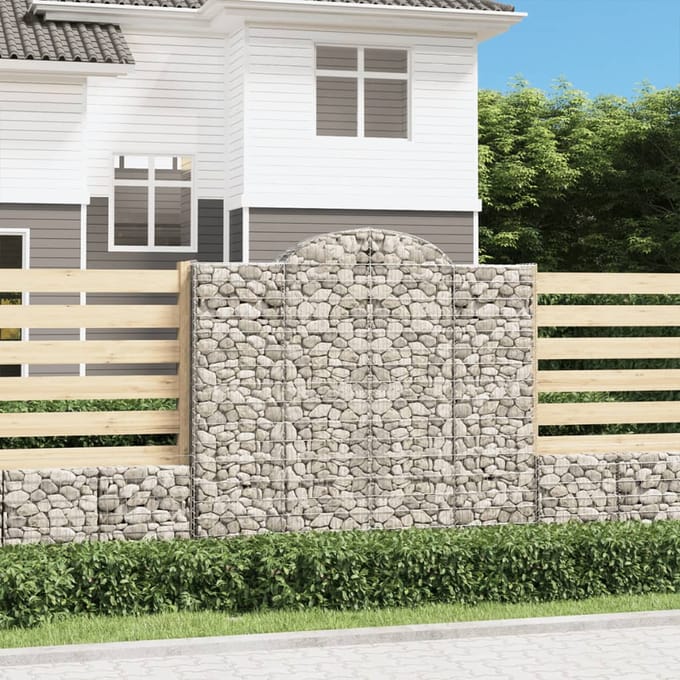 vidaXL - Schanskorven - 4 - st - gewelfd - 200x50x180/200 - cm - ijzer