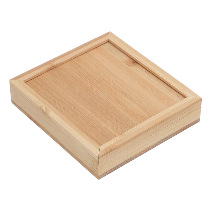 Waterverf Paletbak 24 Compartimenten Bamboe Hout Waterverf Mengbak met Deksel voor Reizen beige