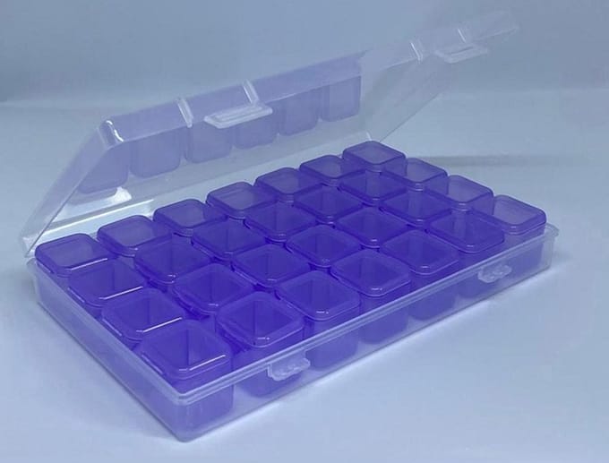 Finnacle - Diamond Painting Opbergbox - 28 Bakjes - Sorteerdoos - Paars