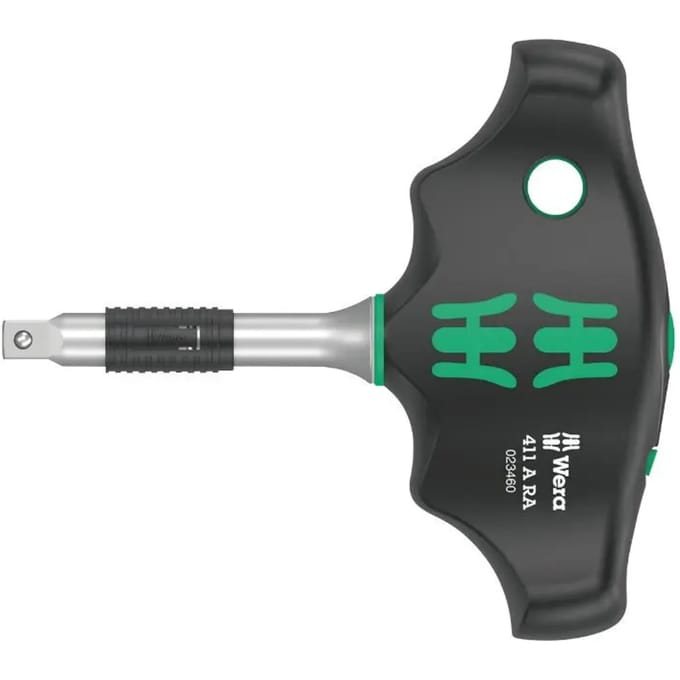 WERA doppenset Kraftform Kompakt 400 RA Set 2, 9-delig, 1/4 inch, kruishendel ratel, 6-13 mm, kleurcoderingssysteem