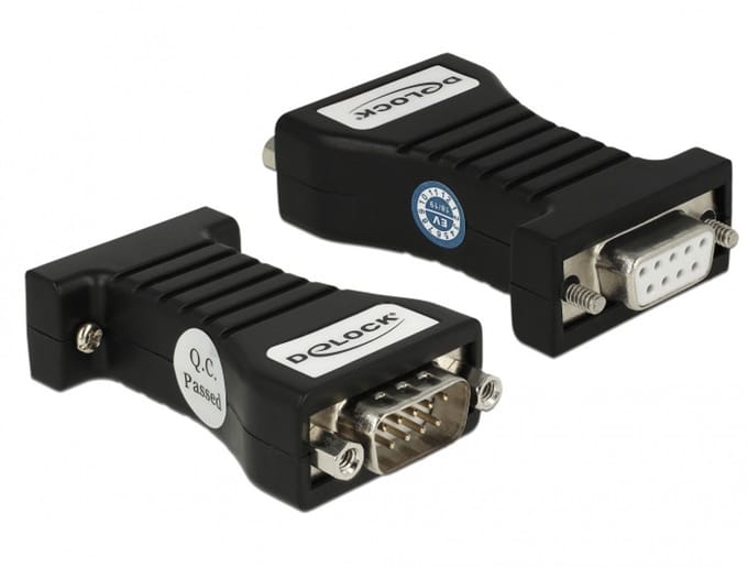 Delock 62921 Isolator 1 + 1 poorten [1x D-sub bus 9-polig - 1x D-sub stekker 9-polig]