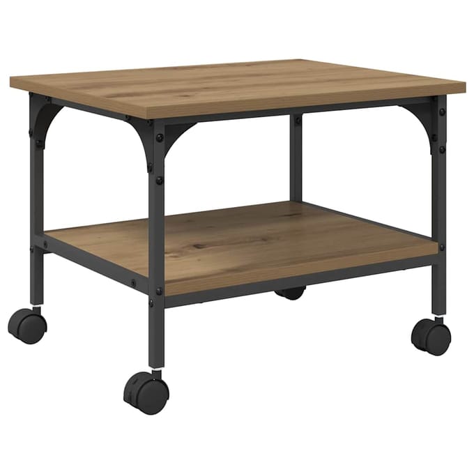 vidaXL - Printerstand - Artisan - Eiken - 50 - x - 40 - x - 38 - cm - Bewerkt - hout