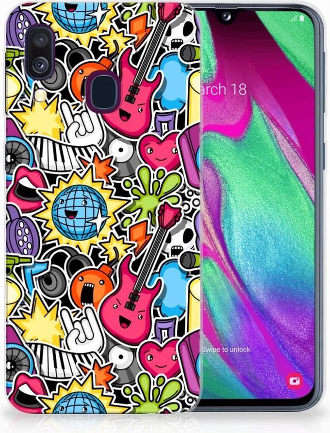 Samsung Galaxy A40 Silicone Back Cover Punk Rock