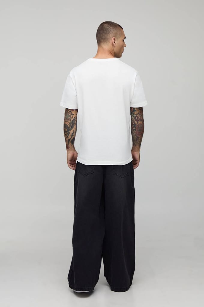 Super Baggy Rigid Washed Jeans | Washed Black | Size 36R