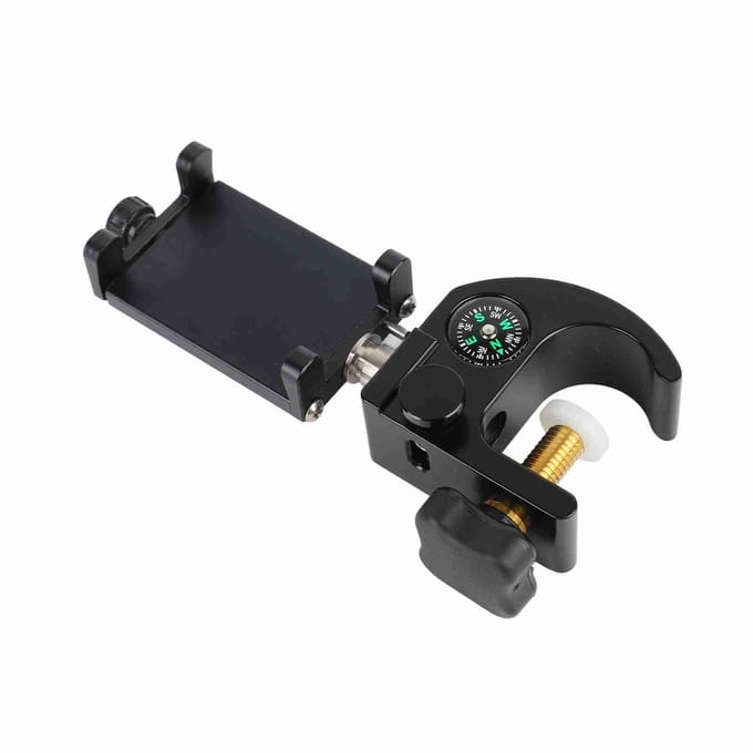 Data Collector Paalklem met Kompas en Telefoonhouder Universele Draagbare GPS RTK Paalklem black