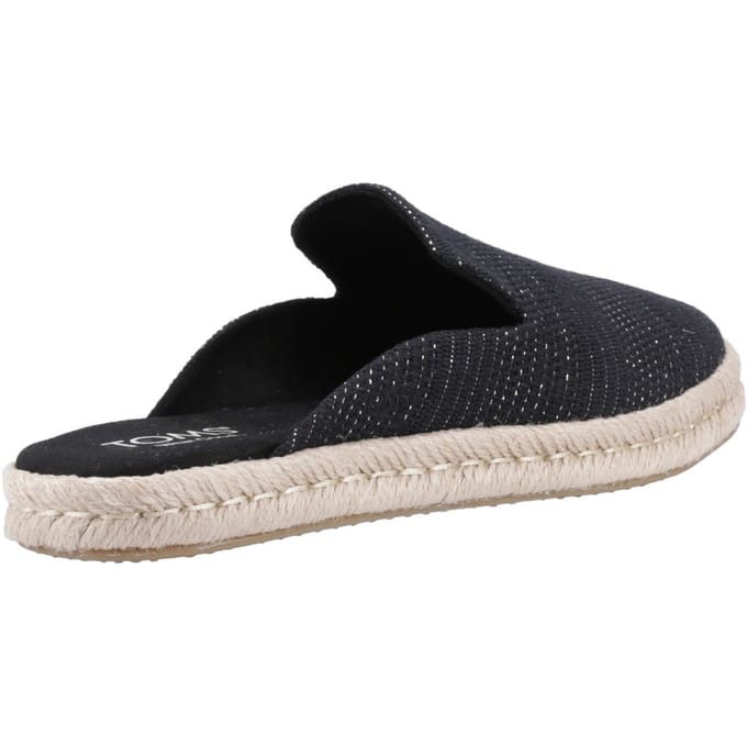 TOMS Santiago Muiltjes Textiel Vrouwen Zwart Metallic