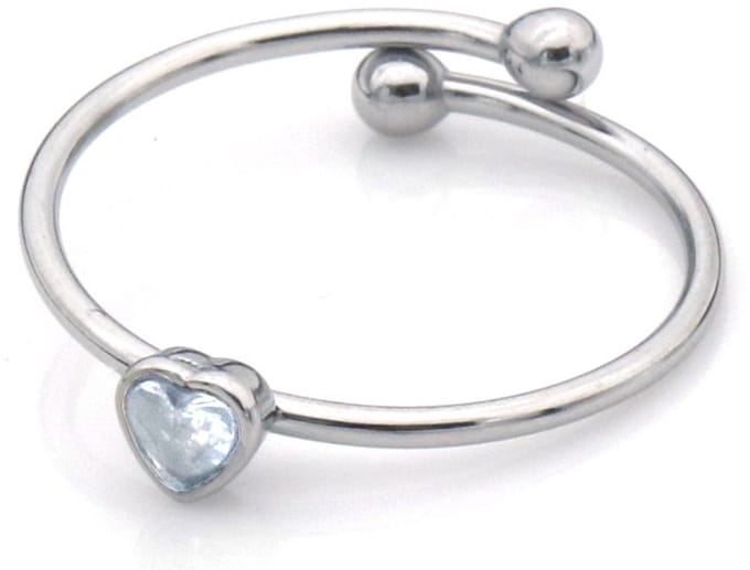 RVS ring kristal hart - verstelbaar – valentijn – cadeau