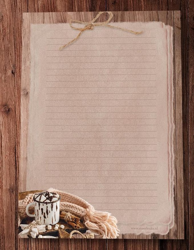 Schrijfblok A4 Warme Choco - Meer Leuks - 50 vel - Briefpapier - Postpapier Sfeervol