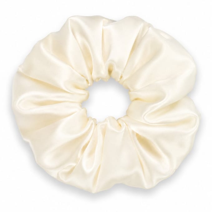 Lajetti - 100% Zijden Scrunchie Ivoor - Moerbei Zijde Haarelastiek