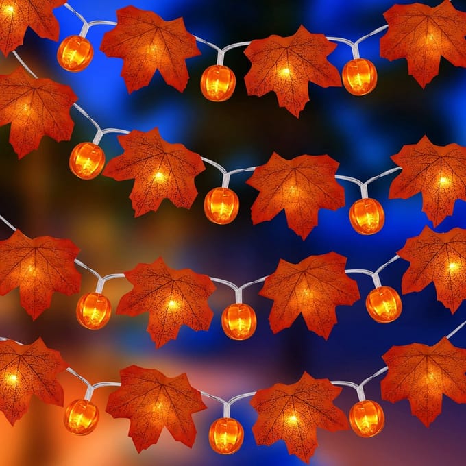 Dailygoods - 3M Maple Leaf String Lights - Herfstdecoratie - Waterdicht - LED Pompoenlicht - Halloween Lichten - Geschikt voor Thanksgiving