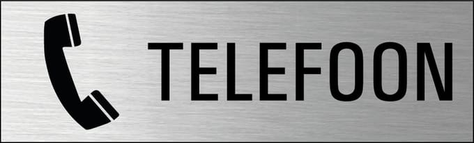 Telefoon deurbordje met zelfklevende strip
