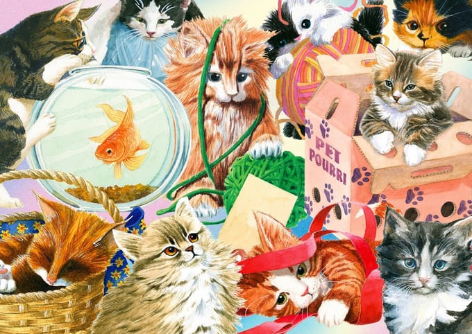 Enjoy Puzzle legpuzzel Curious Cats - 1000 stukjes kattenpuzzel.