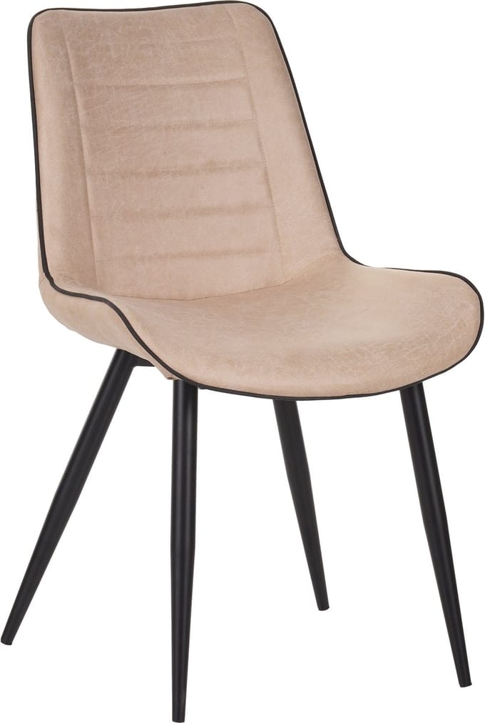 Colenis® - New Manila Eetkamerstoel - Set Van 4 - Beige - Microfiber Stof - Microvezel - Industrieel