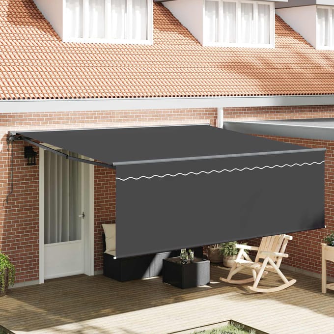 vidaXL Zijde Frame Geel en Wit 350 x 250 cm Polyester met PU-coating