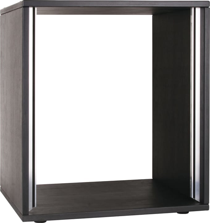 MUSIC STORE Studiorack 12HE berk MP bouwpakket, zwart gelakt, recht - Studio racks