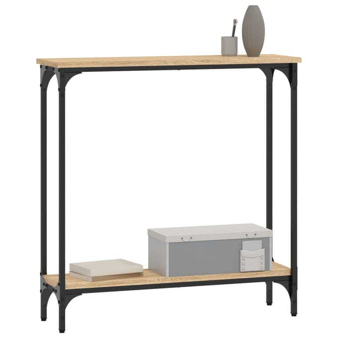 vidaXL - Consoletafel - Sonoma - Eiken - 75x22,5x75 - cm - Bewerkt - Hout