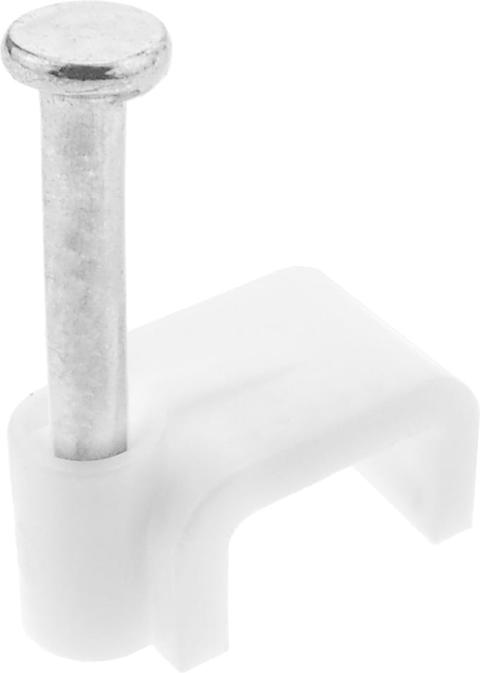 BeMatik - Nagelklem voor platte kabel 5x3 mm pakket van 50 eenheden wit