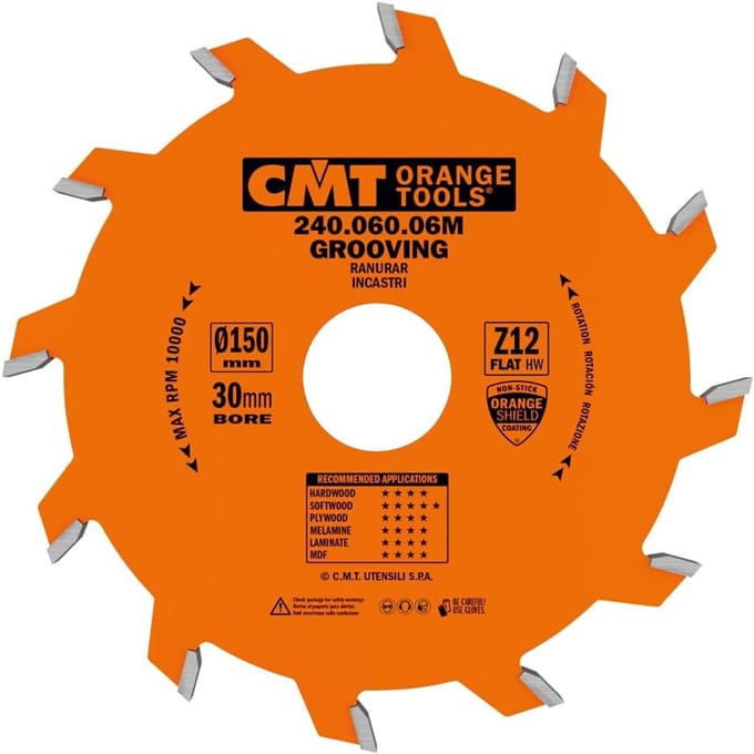 Cirkelzaagblad voor groeffrees 150 x 6 x 30 Z 12 - Orange Tools 240.060.06 M
