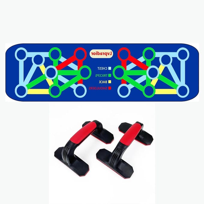 Pushup Statieven Set - Fitness Apparatuur - Thuis Krachttraining - Multifunctioneel Bord - 218 x 175 cm - Rood