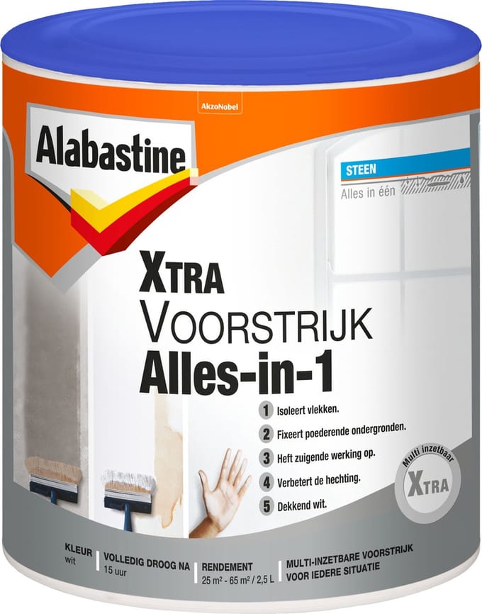 Alabastine Xtra Voorstrijk Primer - Muur En Plafond - Wit - 2,5l