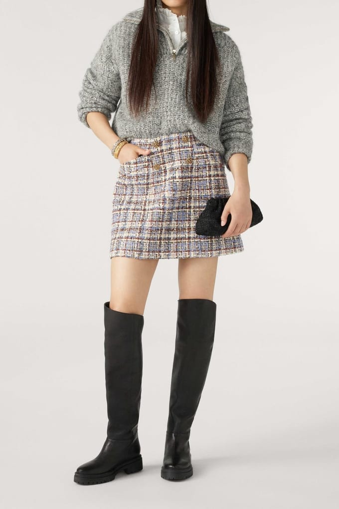 BA&SH Jupe Texas Multico Maat: 40 | Mini Rokken Outlet | Dames | Blauw