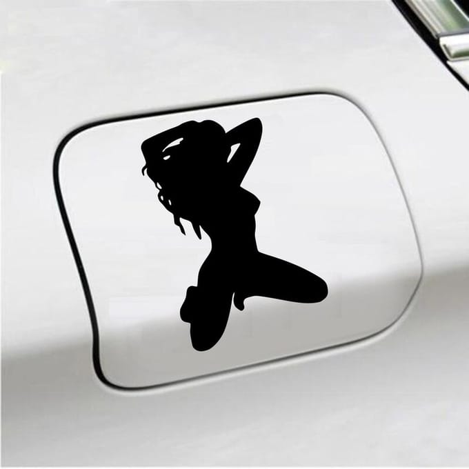 Bumpersticker - Dame - 14 X 10 - Zwart
