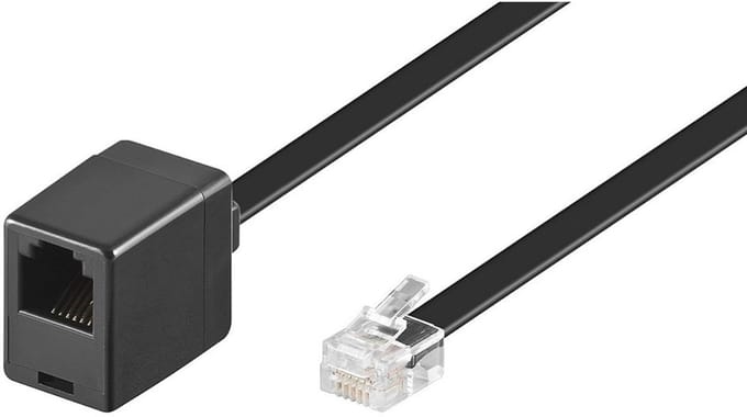 Goobay Modulaire verlengkabel, met koper beklede aluminium geleider (CCA), RJ12-stekker (6P6C) > RJ12-bus (6P6C)
