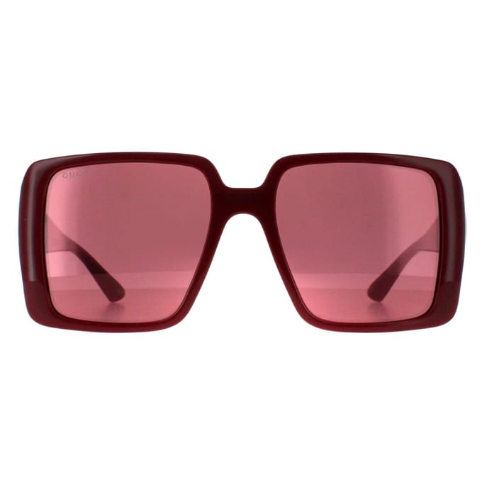 Gucci vierkant dames bordeauxrood met zilver spiegel GG1692S
