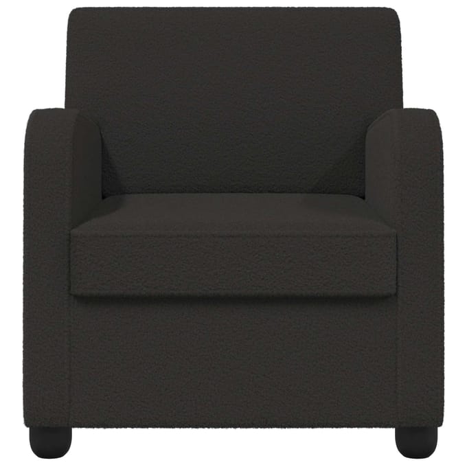 vidaXL - Fauteuil - Zwart - Imitatie - lamswol
