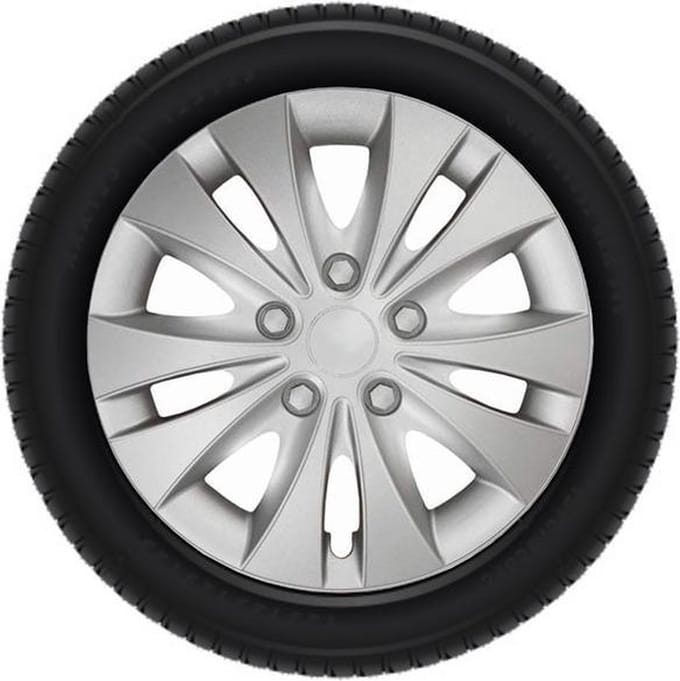 Tip-it Wieldoppen 14 inch - 4 stuks - Kliksysteem - Zilvergrijs