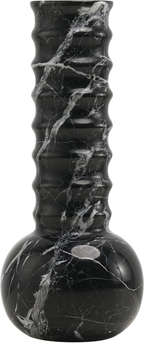 Marmeren Vaas Ribbel Zwart