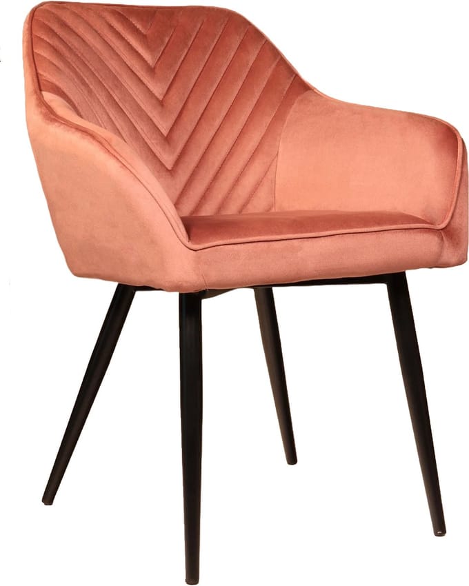 SET DEAL: 4 stuks Eetkamerstoel Darcio roze velvet eetstoel zetel