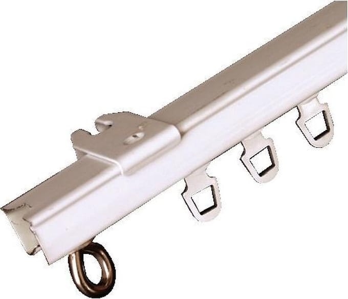 Gordijnrail U-rail de luxe compleet ijzer wit gelakt 150cm