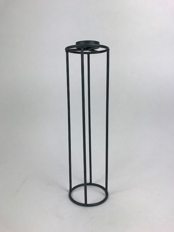 T.Light Holder 10x10x35 cm Blue Grey