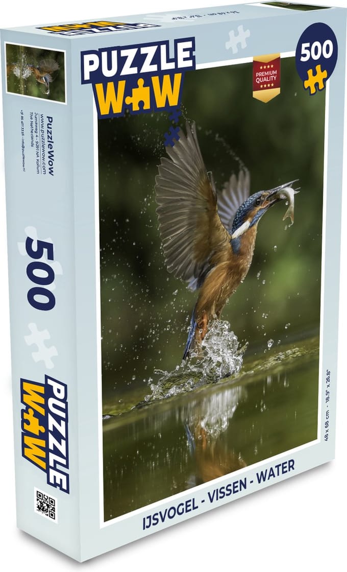 Puzzel IJsvogel - Vissen - Water - Legpuzzel - Puzzel 500 stukjes