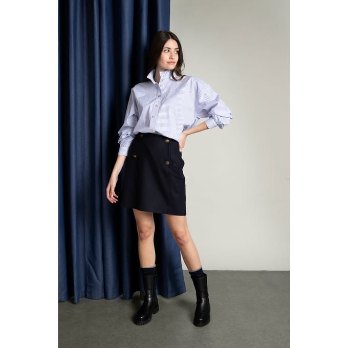 River Woods Navy Mini Skirt With Buttons Taglia: 34 | Minigonne Outlet | Donna | Blu