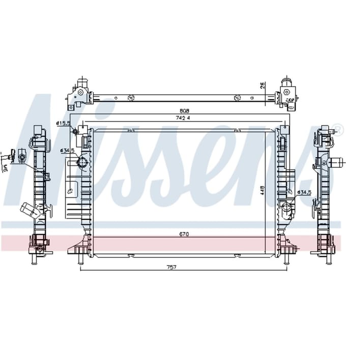 Radiator, motorkoeling NISSENS 606215