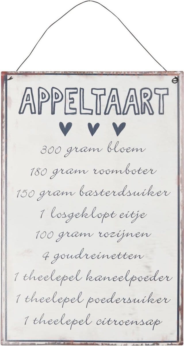Clayre & Eef Tekstbord 6Y1323 20*30 cm - Wit Ijzer WandbordQuote BordSpreuk