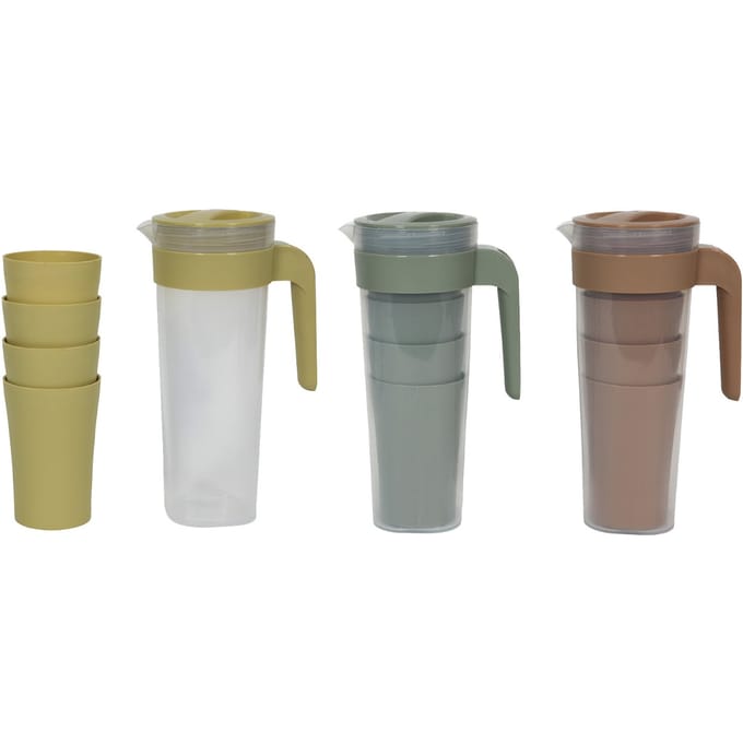 Schenkkan 1.4L m/4 bekers 400ml assorti