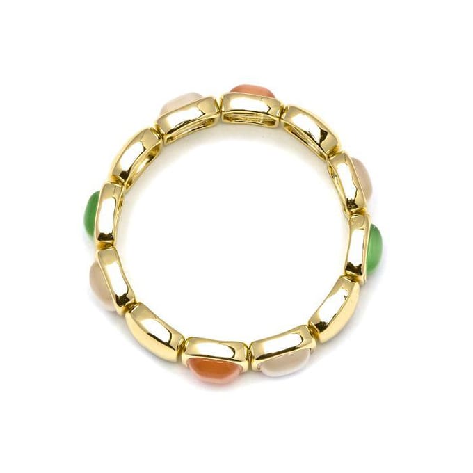 Luxenter Multicolour Cat's Eye Armband met 18k gouden afwerking - Jajim