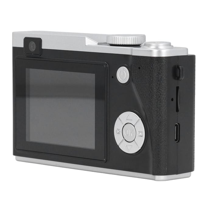 Appareil photo numérique 48MP 1080P Écran 2,4 pouces Zoom 16x Anti-tremblement Caméra selfie compacte portable noir