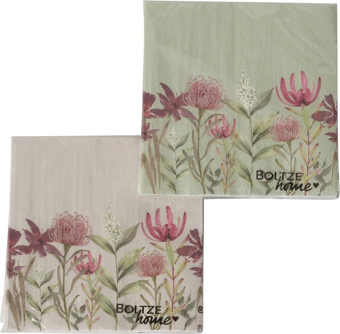 Boltze Home Servetten Lumea met afbeelding bloemen 20 stuks