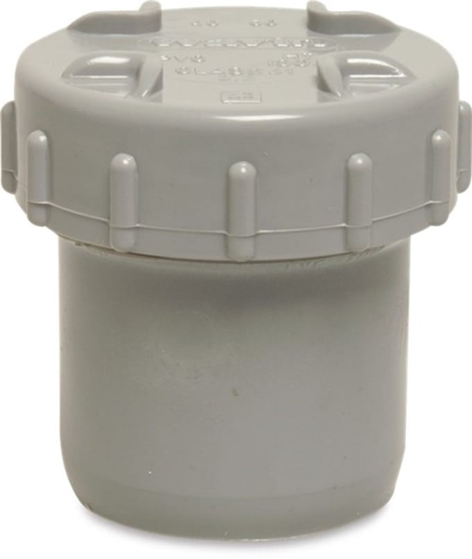 PVC eindset – 50 mm lijmspie grijs KOMO