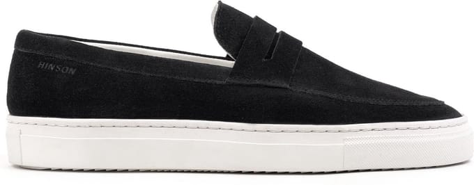 Hinson malton saddle loafers heren zwart suède