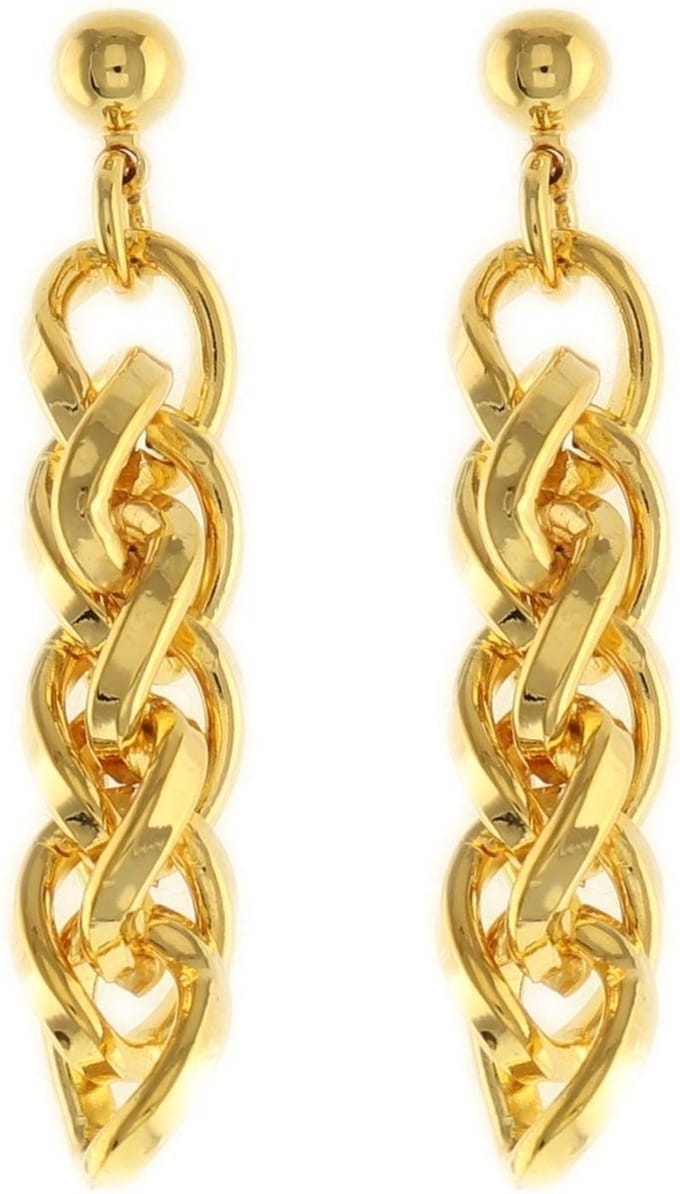 Behave - Dames oorhangers goudkleur statement elegant avond 4 cm