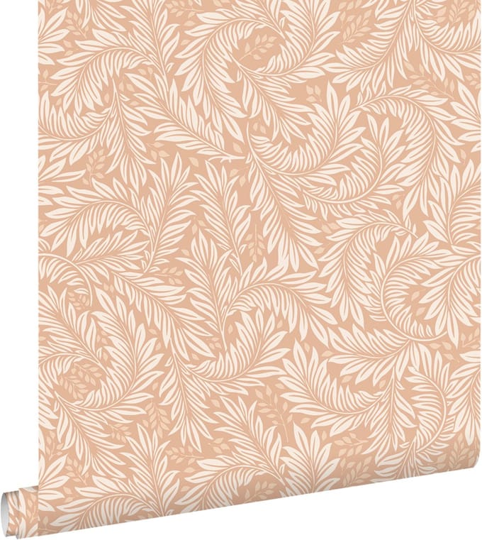 ESTAhome behang bladeren licht terracotta - 50 x 900 cm - 131141