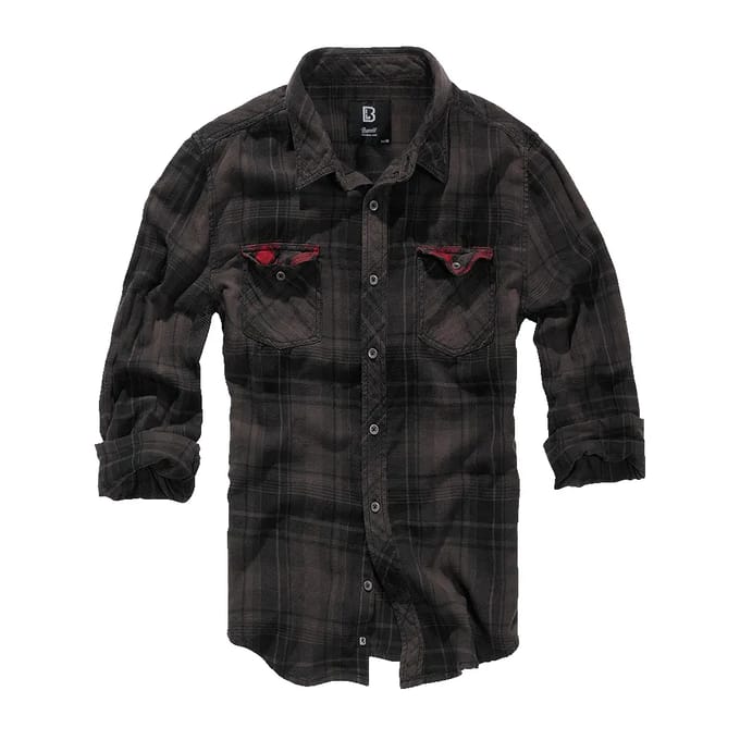 Brandit Check Duncan Shirt Met Lange Mouwen Zwart 4XL Man