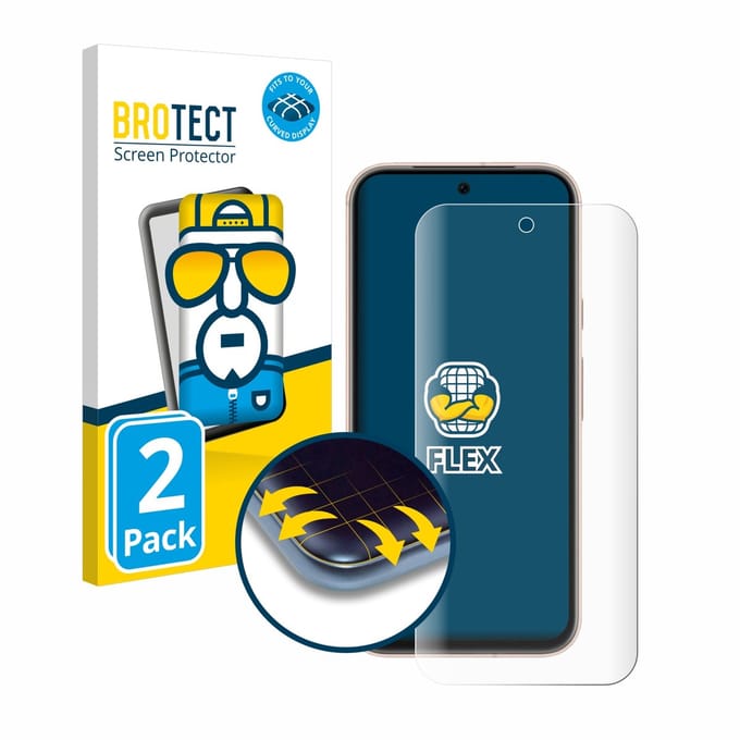 BROTECT - Screenprotector voor Google Pixel 8a - Folie Beschermfolie transparant volledig dekking - 2 Stuks